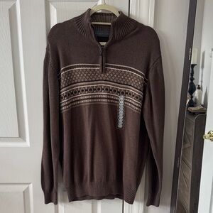 OSCAR DE LA RENTA MEN’S KNIT QUARTER ZIP SWEATER